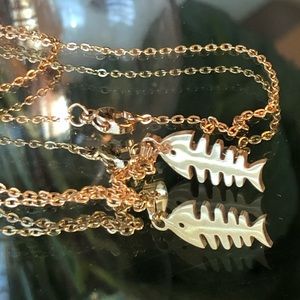 COPY - Fishbone necklace stainless steel Gold